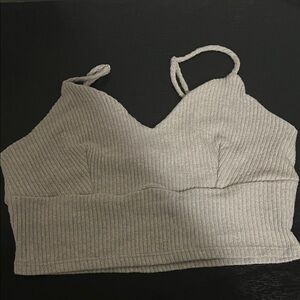 Lulu's Light Gray Ribbed Bandeau